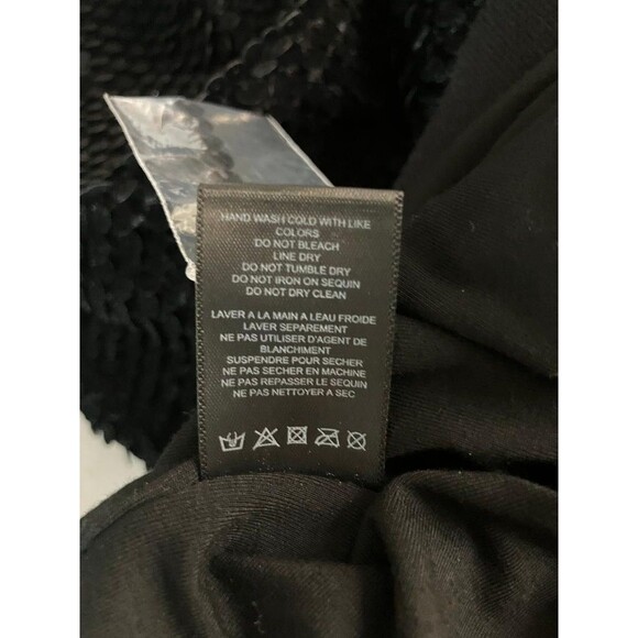 NWT Kendall + Kylie Women’s Black Velvet Sequined Tunic Dress Long Sleeve S - Picture 6 of 9